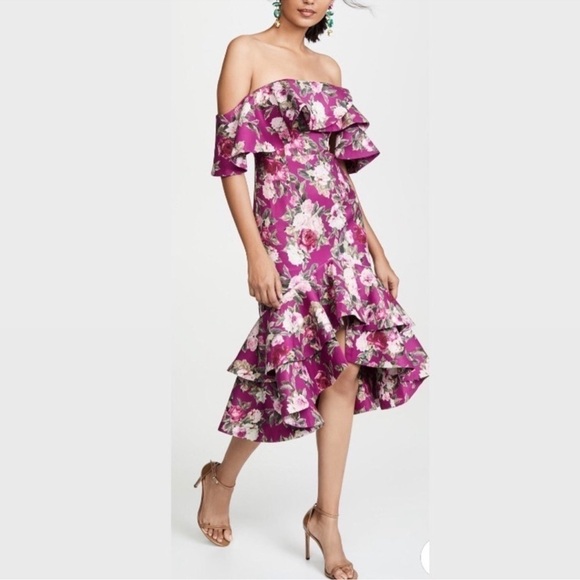 Fame & Partners The Sasha Spiced Berry Off Shoulder Dress - Picture 1 of 11